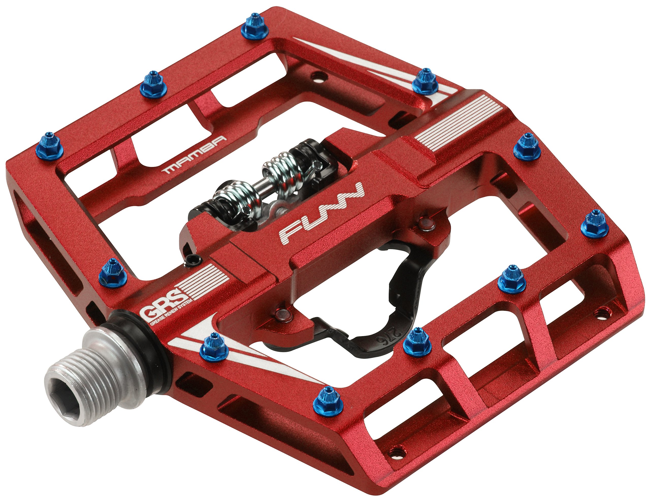 Funn Mamba MTB Clipless Pedals, Single Sided Clip Mountain Bike Pedals, Compatible with SPD Cleats, 9/16-Inch CrMo Axle Bicycle Pedals for MTB/BMX/Gravel Cycling (Red)