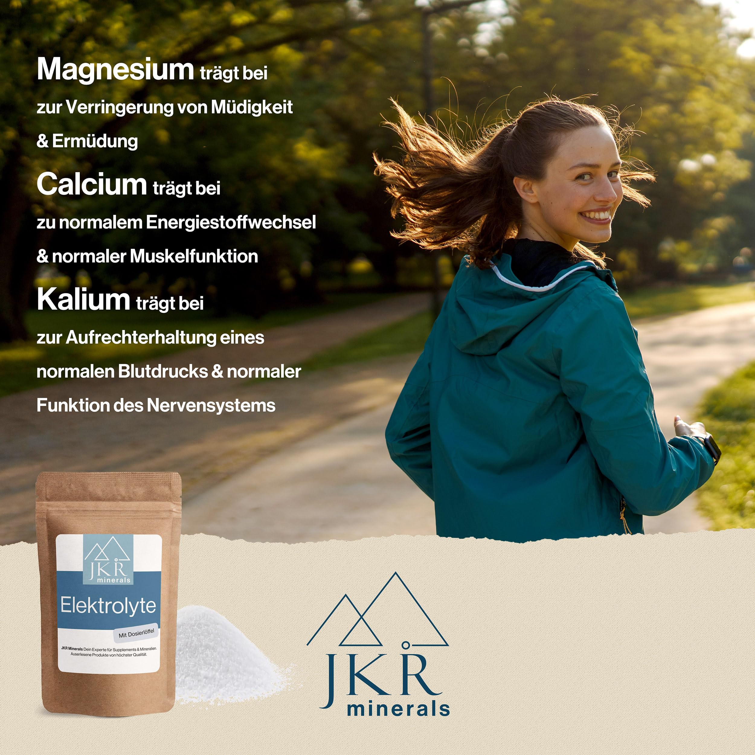 JKR Minerals Elektrolyte Pulver Pur 200g, Ohne Zucker, Mit Magnesium, Kalium, Calcium, Natrium und Chlorid – Hochdosiert & Hochrein – Für Sport, Fitness, Sauna, Sommer & Regeneration 3