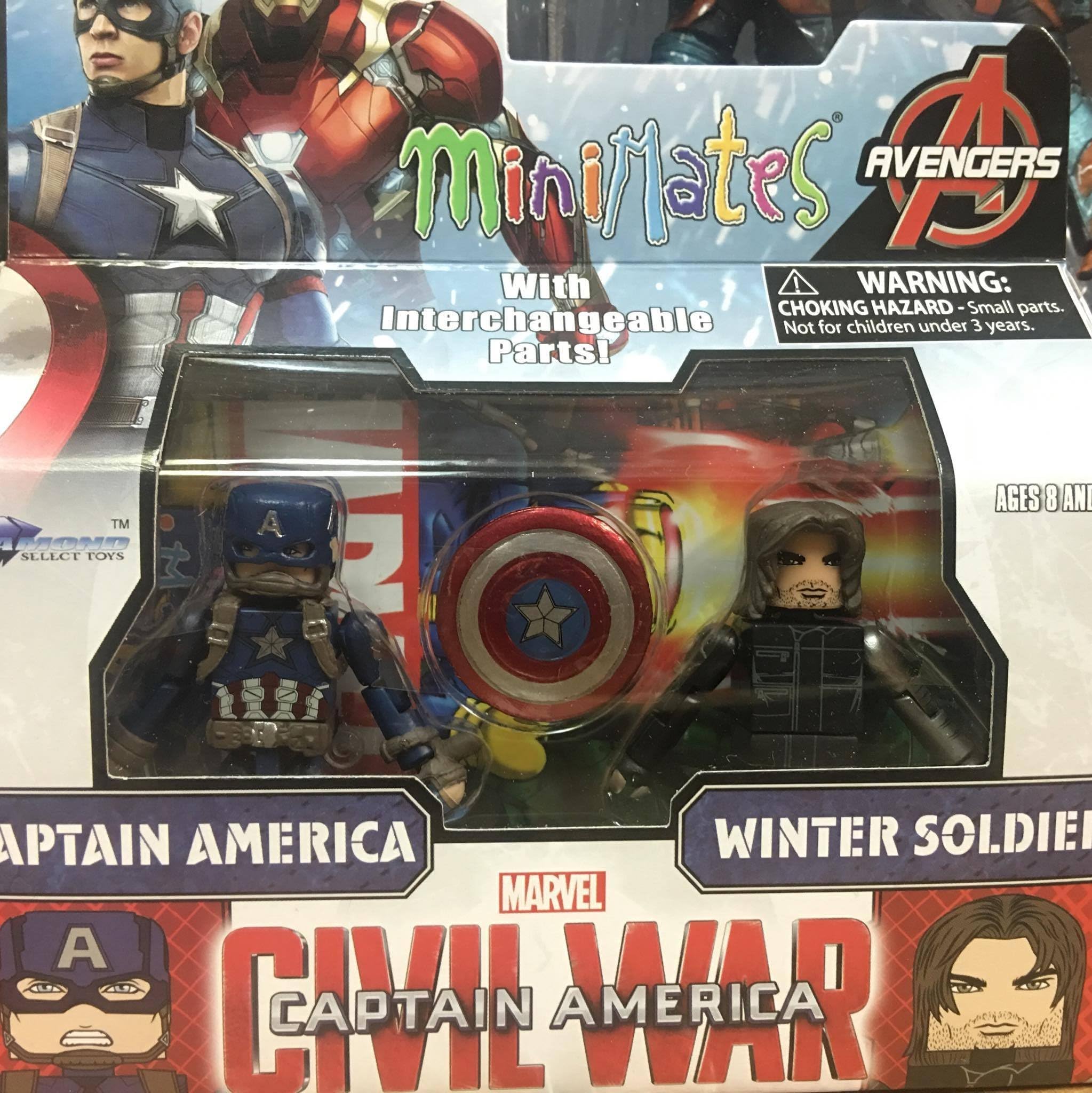 Marvel Minimates Captain America & Winter Soldier (Bucky) Civil War 2pk mini Figures