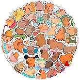 100Pcs Cute Capybara Stickers Waterproof, Vinyl, Small -Capybara Party Supplies & Decorations - Gift for Women & Men