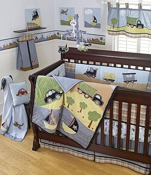 trains nursery bedding