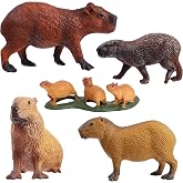 5PCS Capybara Figures, Realistic Capybara Animal Figurines for Learning | Capybara Animal Figures for STEM Learning, Science Project, Animal Recognition, Cake Topper, Classroom Reward &amp; Birthday Gift