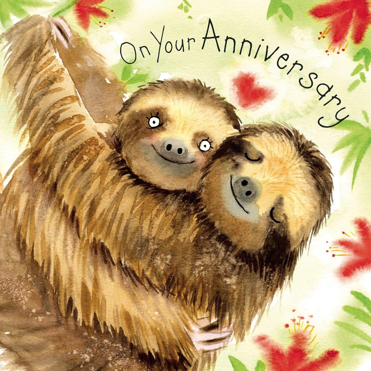 Twizler On Your Anniversary Card Sloths, Husband Anniversary Card for Him, Wife Anniversary Card for Her
