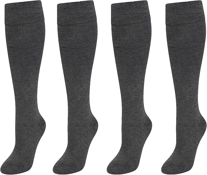 4 Pairs of Knee High Bamboo Socks, Women's Children Soft Touch Long