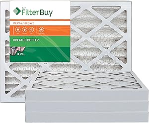 AFB Bronze MERV 6 16x24x2 Pleated AC Furnace Air Filter. Pack of 4 Filters. 100% produced in the USA.