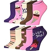 Tipi Toe Women’s 10 Pairs Colorful Low Cut Fun Ankle Socks – Lightweight Fun Everyday Comfort Socks Size 9-11
