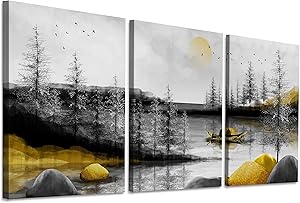 Canvas Wall Art for living room family wall decorations for Bedroom modern bathroom Wall decor paintings Black and white Forest pictures Artwork Office abstract Canvas art prints Home decor 3 piece