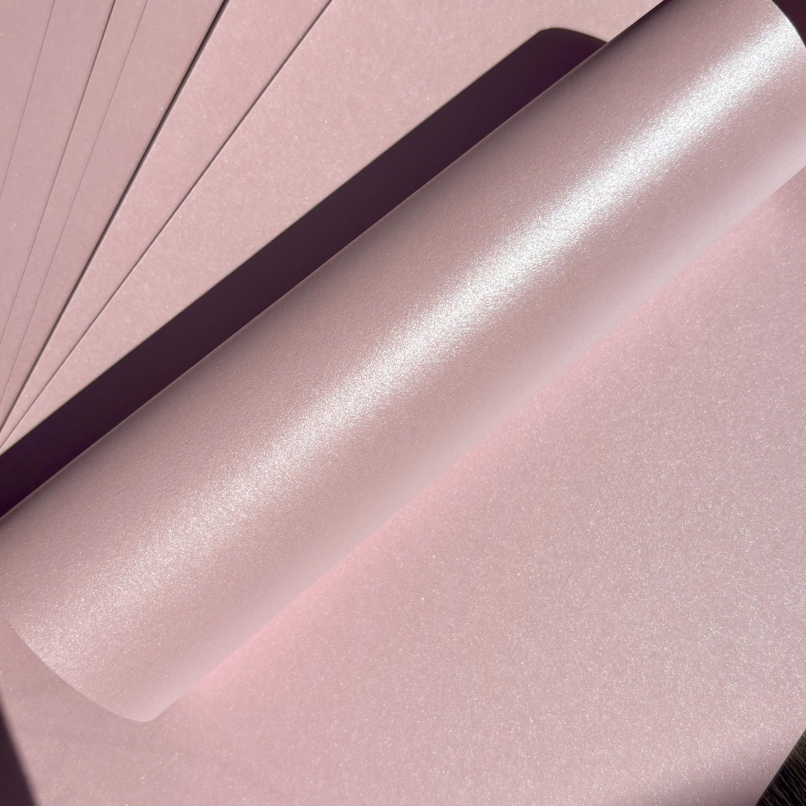 Syntego Petals Pink Pearlescent Shimmer Double Sided A4 Decorative Card 290gsm (50)