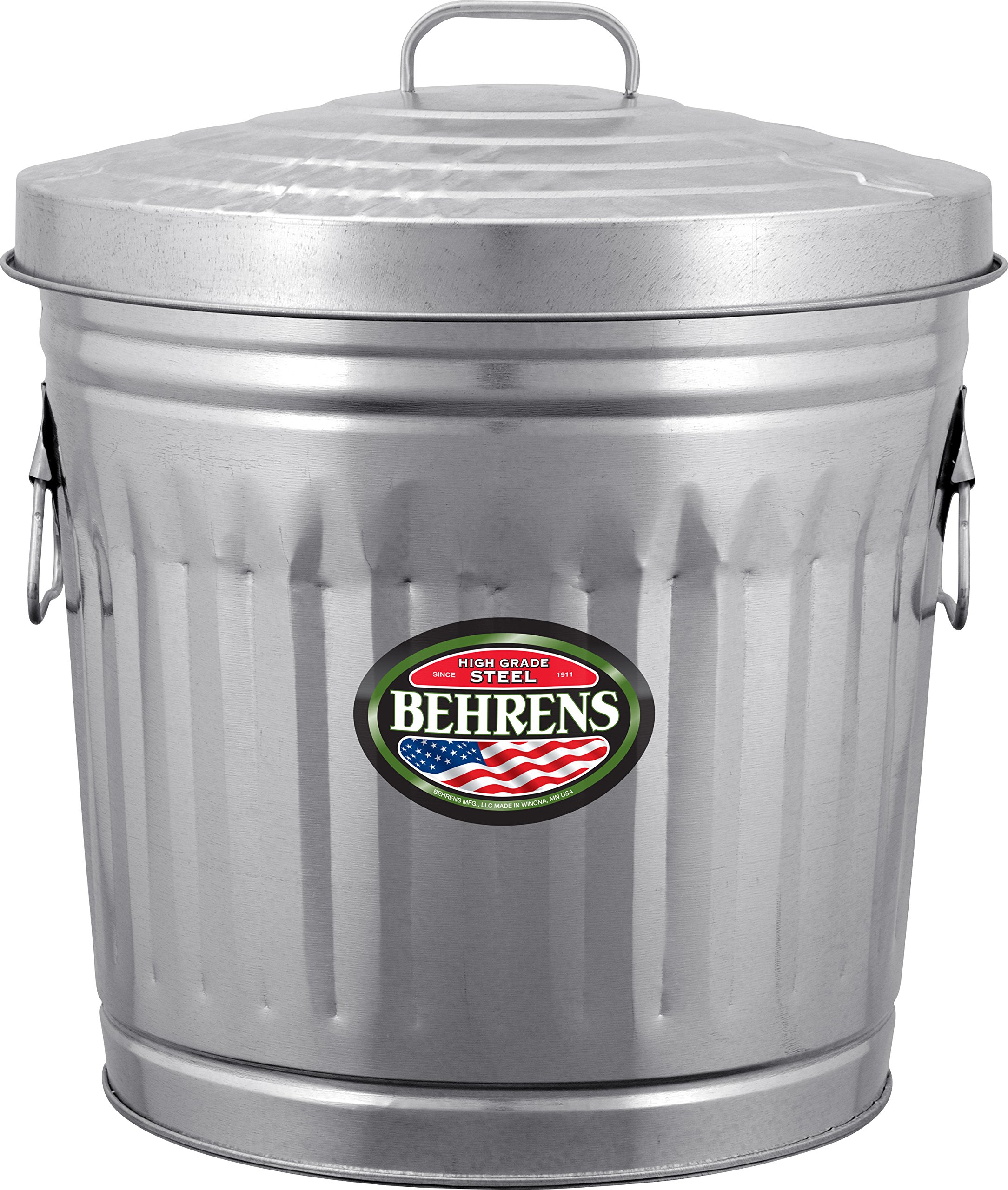 Behrens Manufacturing 6210 Galvanized Steel Trash Can, 10 gal
