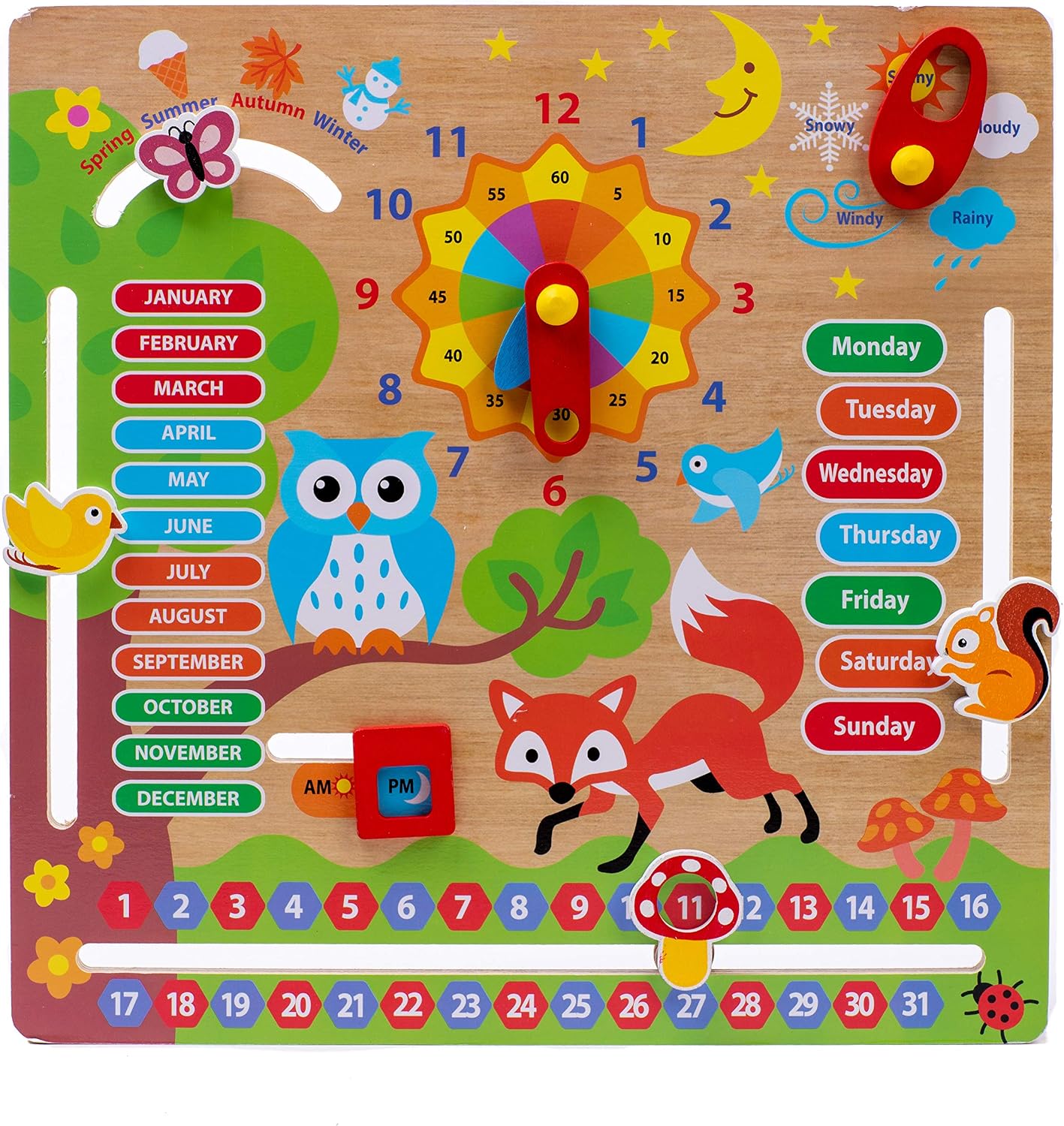 My First Wooden Activity Calendar Clock – Cognitive Learning ...