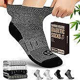 NOLUNT Diabetic Socks for Men,4 Pairs Ankle Diabetic Neuropathy Socks for Men Size 9-11/10-13/13-15.