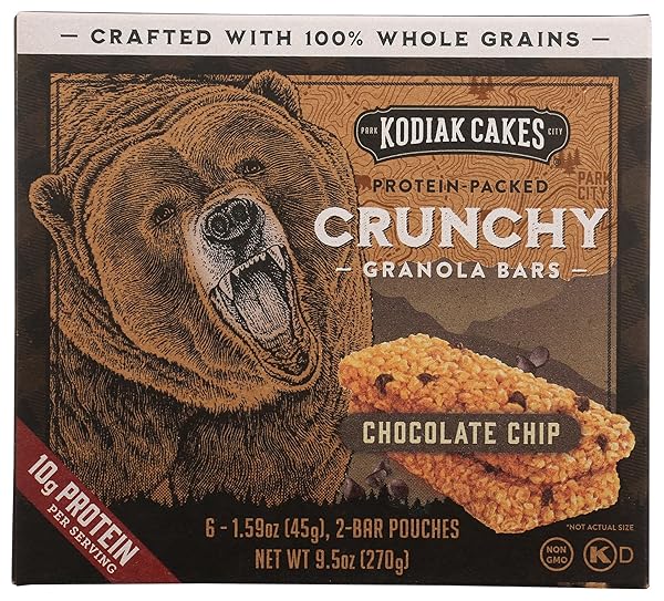 KODIAK CRUNCHY GRANOLA SNACK BARS, CHOCOLATE CHIP, HIGH...