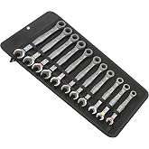 WERA 05020013001 Joker Combination Wrench-Set, 11 Pieces | Integrated Limit Stop, 30&deg; Return Angle &ndash; Fewer Slips, No Flipping in Tight Spots