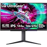 LG 27" UltraGear 4K UHD (3840x2160) Gaming Monitor, 144Hz, 1ms, VESA DisplayHDR 400, G-SYNC and AMD FreeSync Premium, HDMI 2.