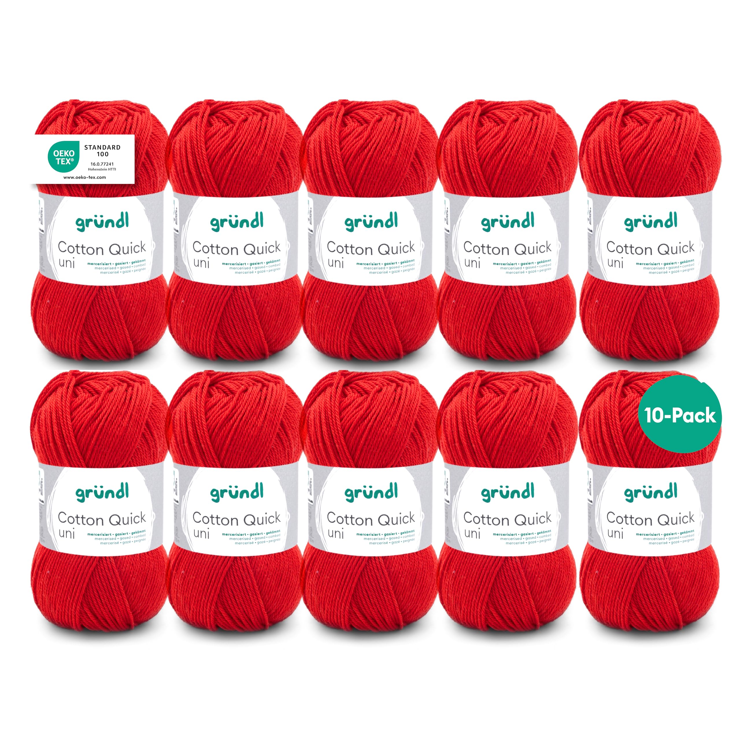 Gründl Value Pack Cotton Quick Yarn, Cotton, cherry, 29 x 12 x 7 cm