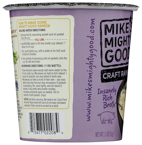 MIKES MIGHTY GOOD ORGANIC TONKOTSU RAMEN CUP, PORK, 1.7 OZ