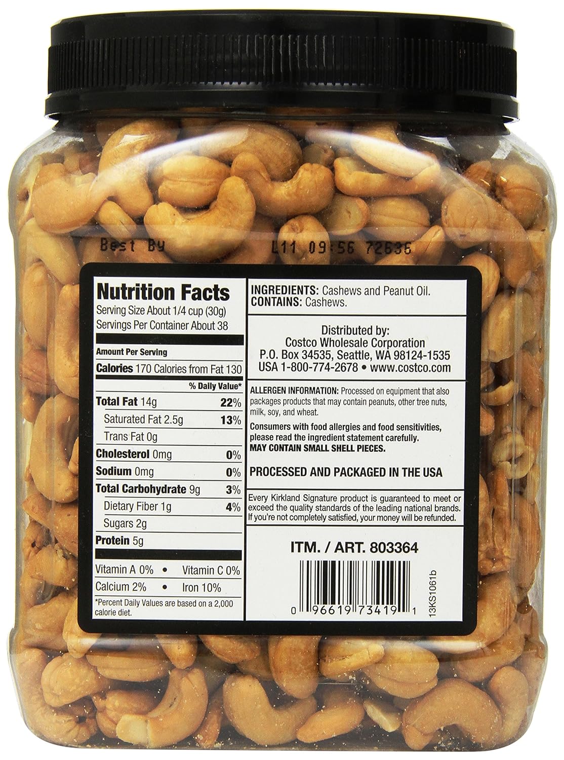 kirkland pecans nutrition facts