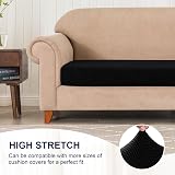subrtex Sofa Seat Cushion Covers Stretch Polyester Fabric Protector Black 3 view 5