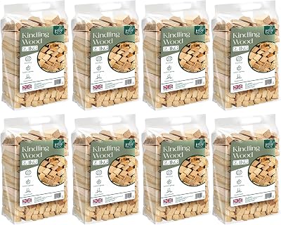 Pelle & Sol Kindling Wood 8 Pack 2.4 Kg Kiln Dried Smokeless Fire Logs