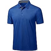 MAGCOMSEN Mens Polo Shirts Short Sleeve Lightweight Moisture Wicking Golf Polos 3 Buttons Performance Collared Shirt Men
