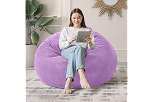 CANSUNNA 3FT Bean Bag Chairs Teardrop Bean Bag Chair for Adults Beanbag Chair with Memory Foam Filled Machine Washable Cover for Living Room, Bedroom