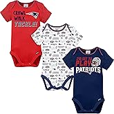 Gerber NFL unisex-baby Nfl Team 3 Pack Short Sleeve Onesie Bodysuit