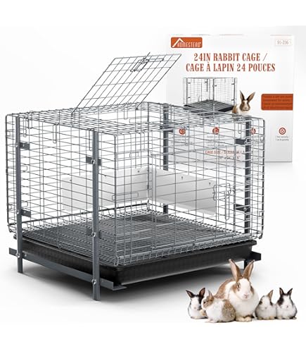 Amazon.com : Pet Lodge® Plastic Bottom Rabbit Cage | Easy to Clean