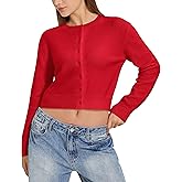 MOOSLOVER Women Cropped Cardigan Sweaters Long Sleeve Button Up Fall Fashion Knit Top Trendy Y2k Outfits