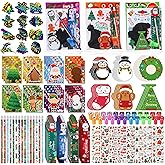 Tenceur 120 Pcs Christmas School Stationery Set Party Favors for Kids Christmas Classroom Gift for Students Kids Xmas Stationery Set for Stocking Stuffers Xmas Exchange School Prizes from Teacher