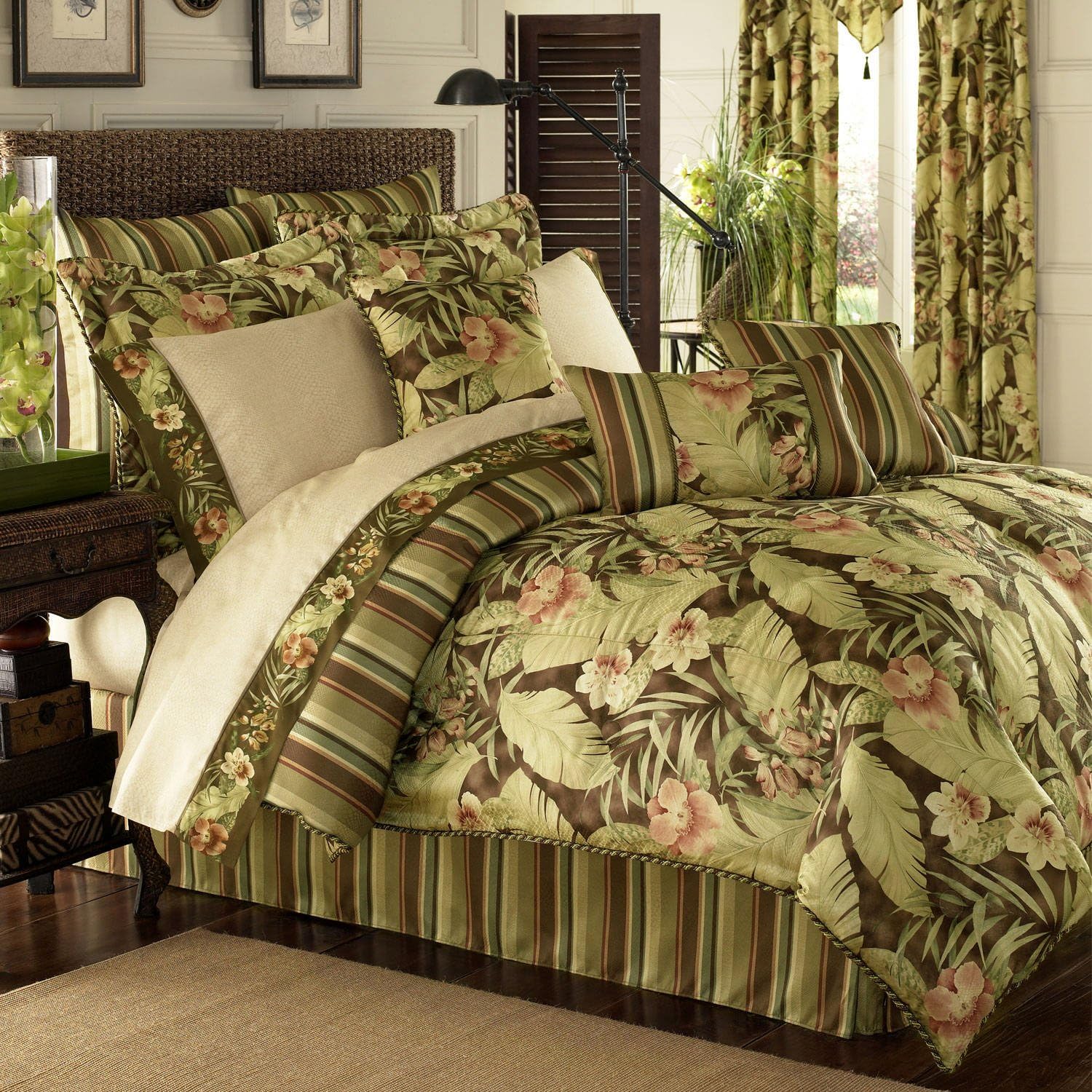 Croscill Brazil Comforter, Bed Skirt, and Sham Set Brown