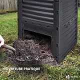 VOUNOT Compost Bin Garden 300 Litre Plastic Outdoor Black view 3