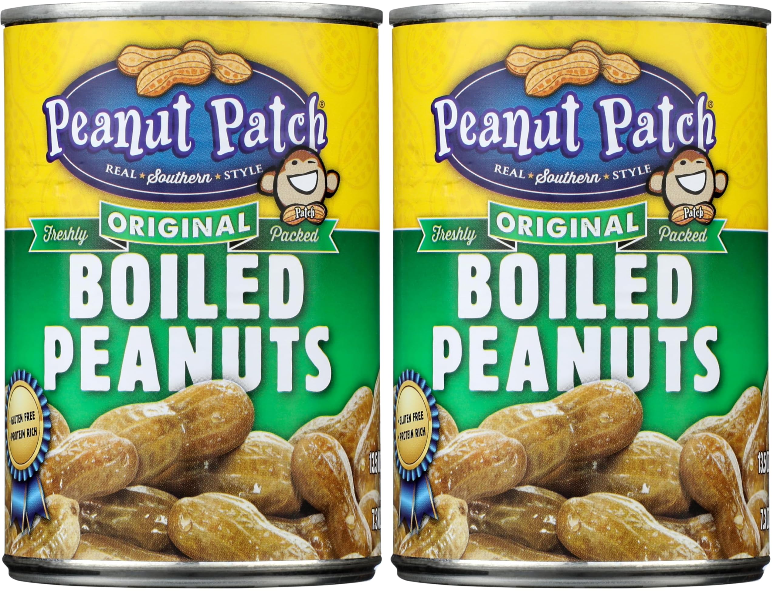 Peanut Patch Margaret Holmes Green Boiled Peanuts, (13.5oz cans) (Pack of 2)