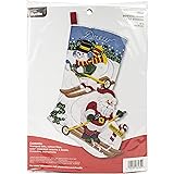 Bucilla Felt Kit Christmas Stocking Santa Is Here With LED Lights 86893 for sale online