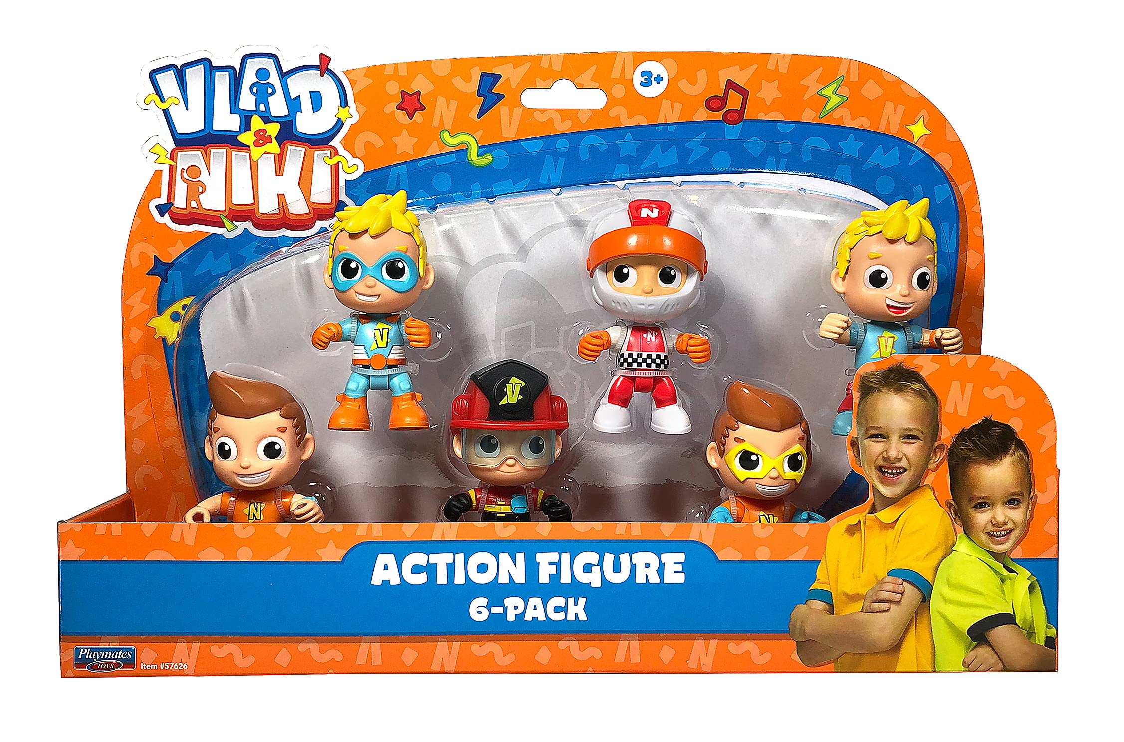 BANDAI Vlad & Niki Play Action Figure - Pack of all 6 Figures - 6 Articulated Action Figurines with Accessories, Multicolor, P57626