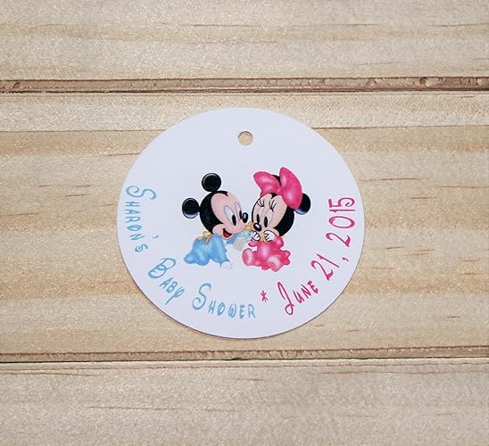Amazon Com Set Of 10 Mickey Mouse Minnie Mouse Favor Tags Baby