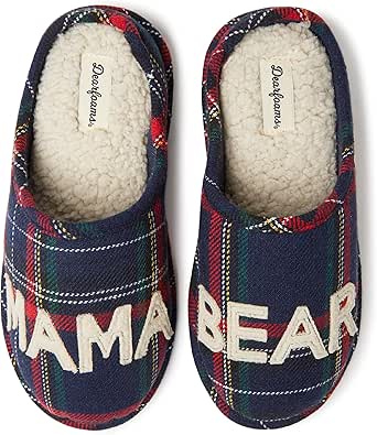 mama bear plaid slippers