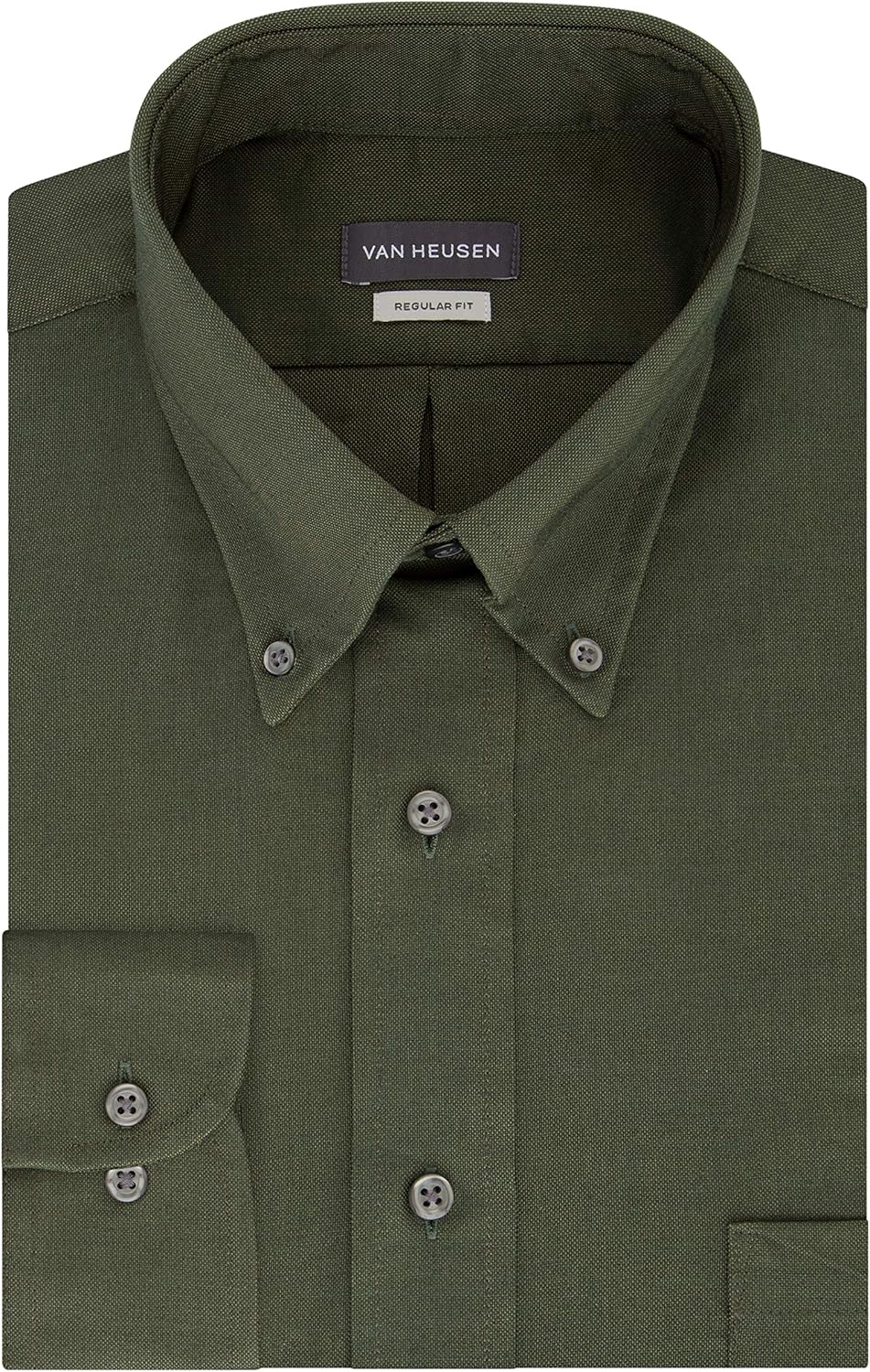 Van Heusen Men's Dress Shirt Regular Fit Oxford Solid Buttondown Collar at  Men’s Clothing store