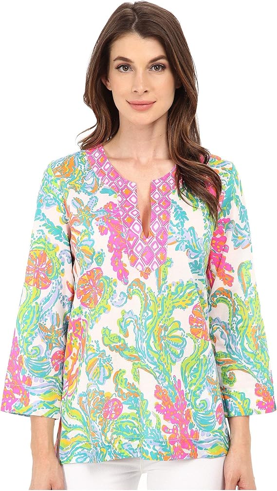 Lilly Pulitzer Women's Amelia Island Tunic Top, White, XXSmall at Amazon Women’s Clothing store