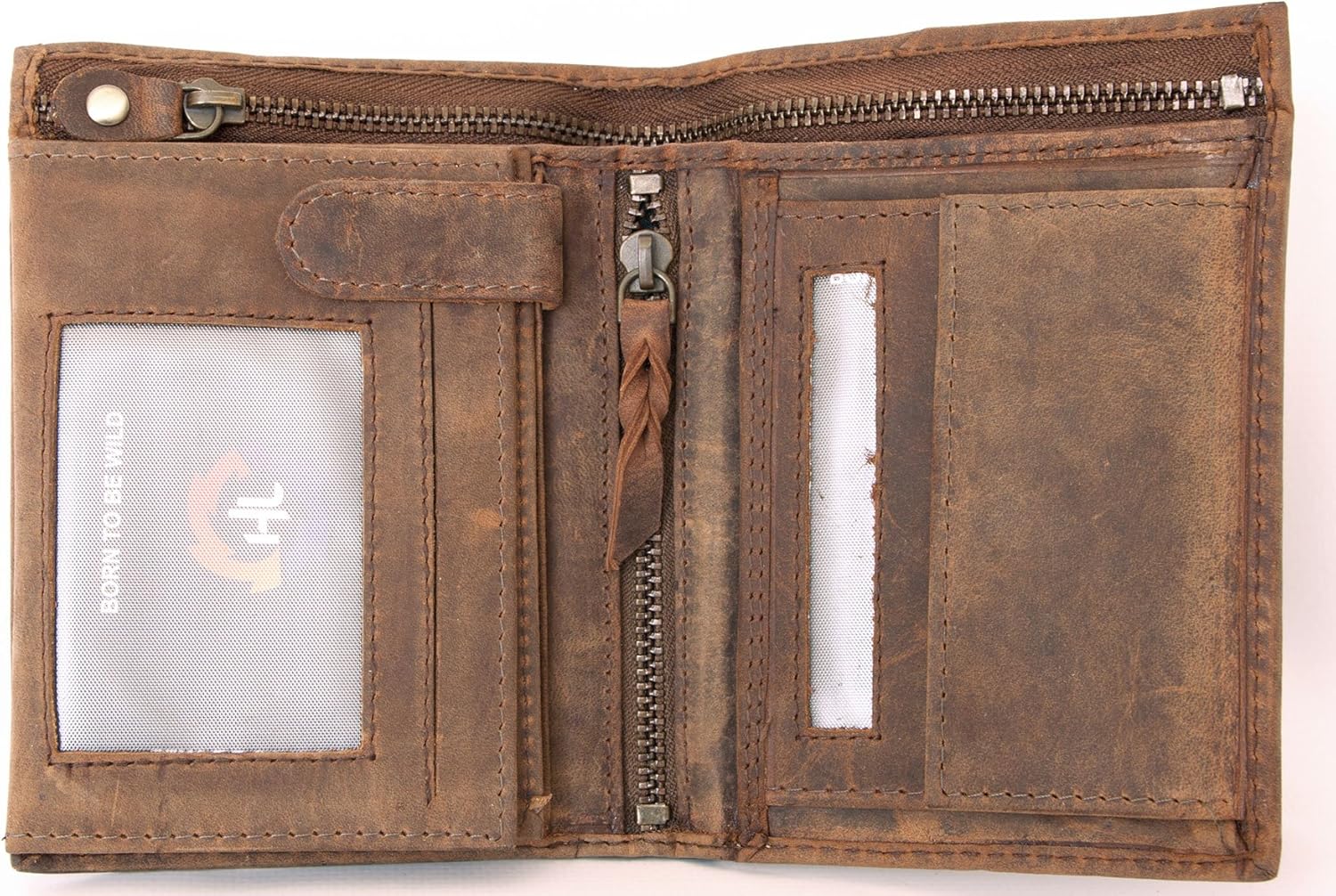 FLW-HL Large Brown Natural Strong Genuine Leather Wallet - Image 3