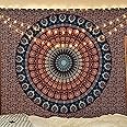 Lyacmy Bohemian Mandala Tapestry Hippie Tapestries Psychedelic Peacock Boho Tapestry Wall Hanging for Bedroom (36.02 x 48.03 inches)