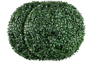 flybold Boxwood Balls Artificial Topiary Ball for Outdoors 2 Pcs 15.7 Inch with 4 Layer Leaf Artificial Plant Topiary Ball for Backyard Balcony Garden Wedding and Home Decor