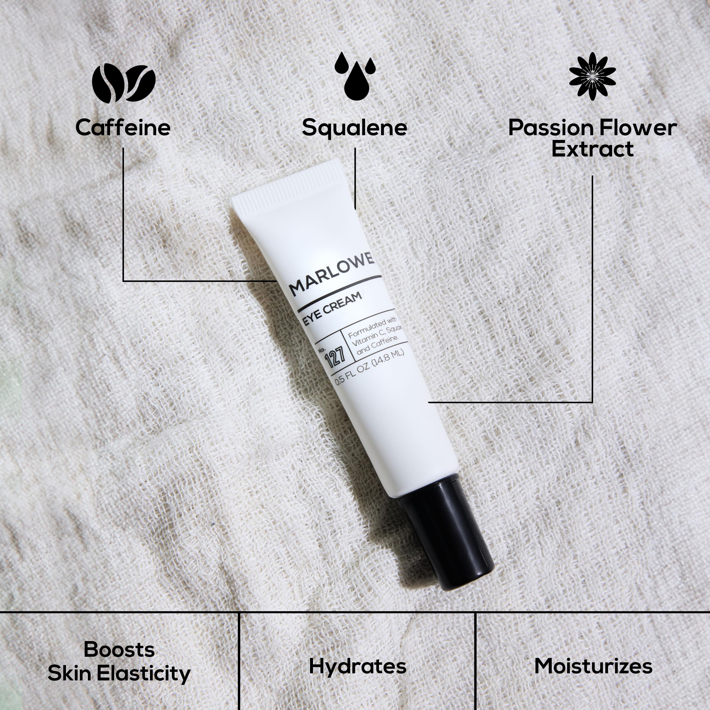 MARLOWE. No.127 Men’s Eye Cream, Vitamin C, Caffeine & Moisturizing Squalane for Puffiness, Wrinkles & Dark Circles, Holiday Grooming Gift or Stocking Stuffer, 0.5 fl oz