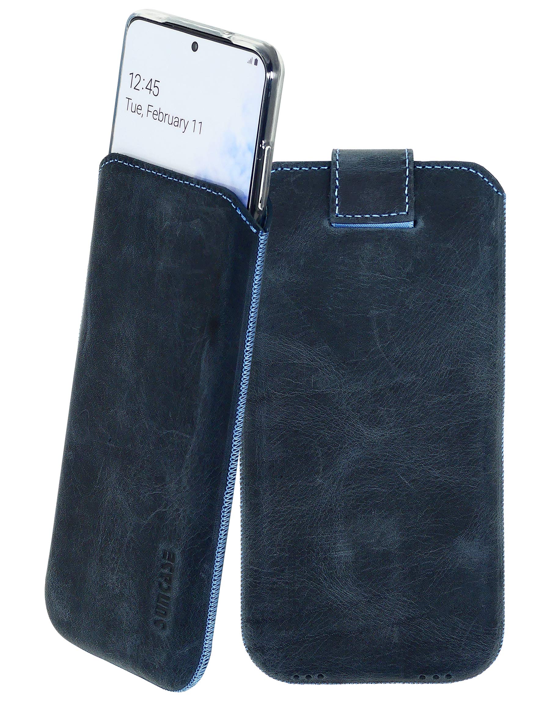 Suncase case compatible with Samsung Galaxy S20 with ADDITIONAL cover/shell/bumper/silicone *tab with pull-out function* mobile phone case leather case protective case in Pebble Blue