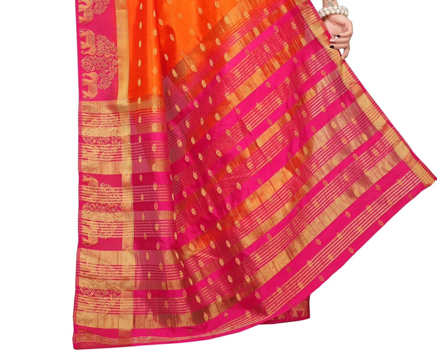 anni designer women's silk saree with blouse piece