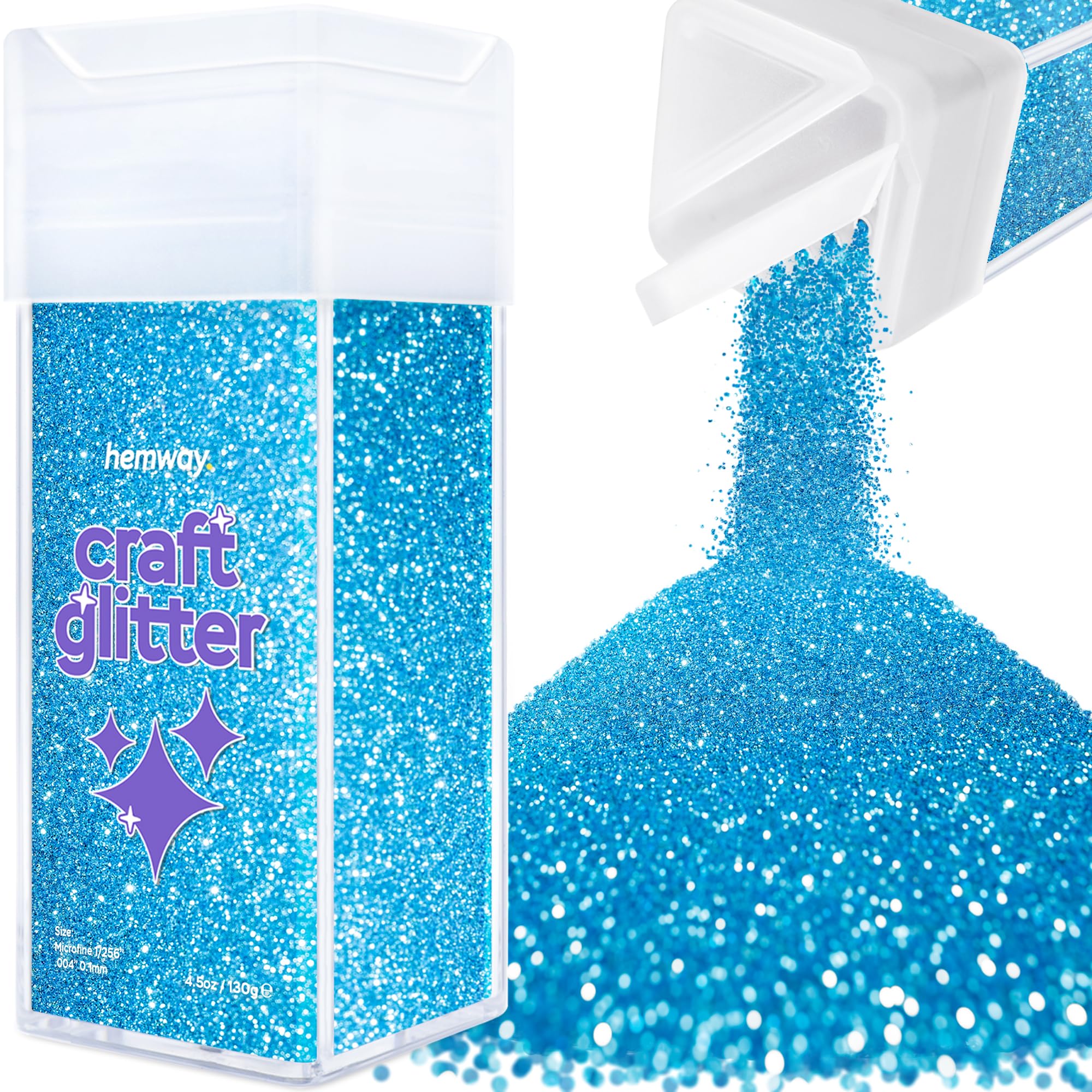 Hemway Glitter Shaker Ocean Blue 110g Microfine, Craft Glitter Shaker for Resin & Epoxy Crafts, Christmas Art Supplies, Nail, Body, Face, Eye, Festival, Crafting, Slime, Sparkle