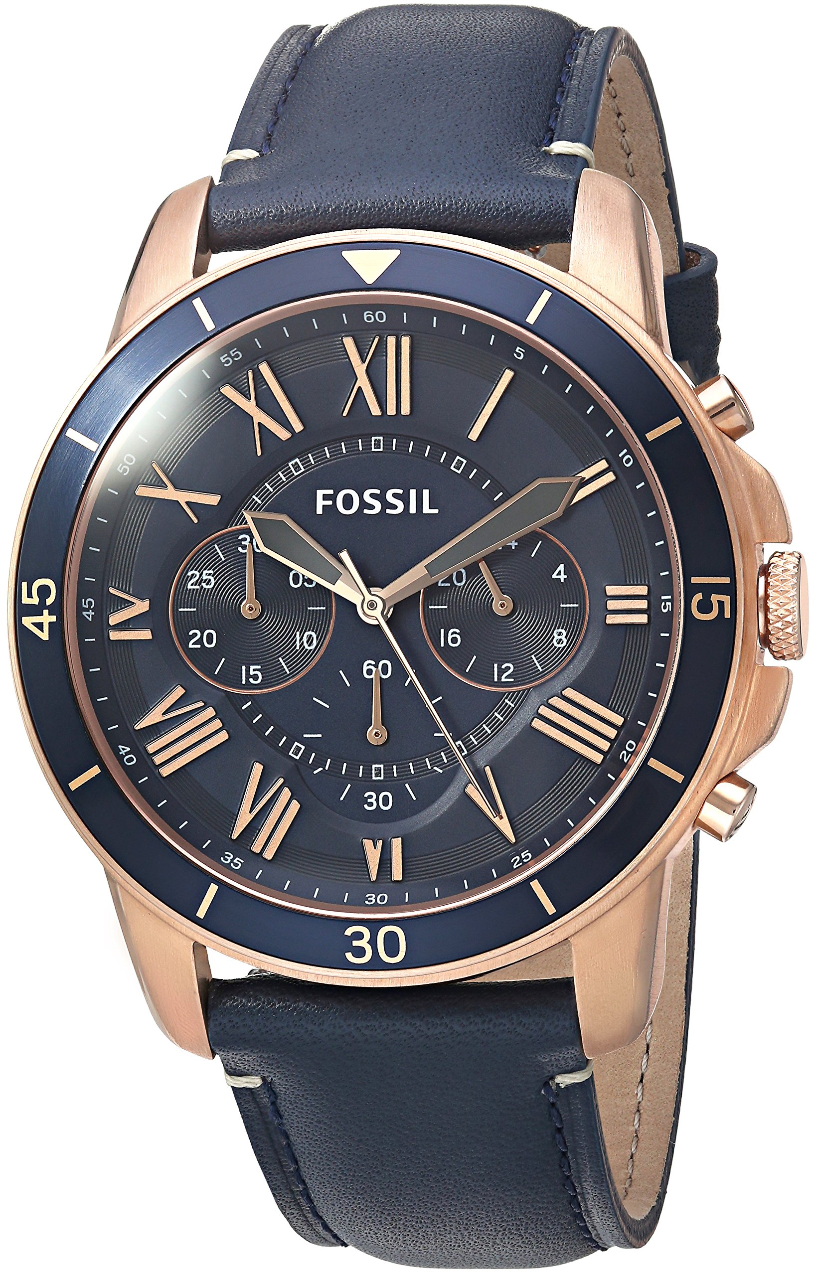 Fossil Men's Grant Sport Quartz Stainless Steel and Leather Chronograph