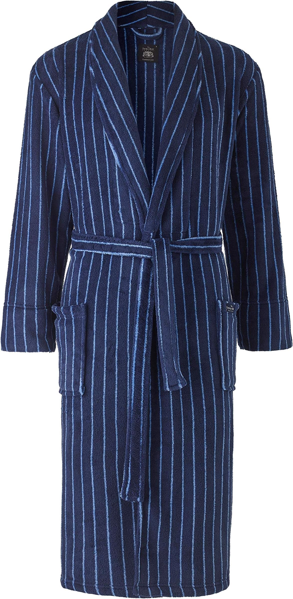 Savile Row Men’s Super Soft Dressing Gown - Fleece Lightweight Luxury Bath Robe