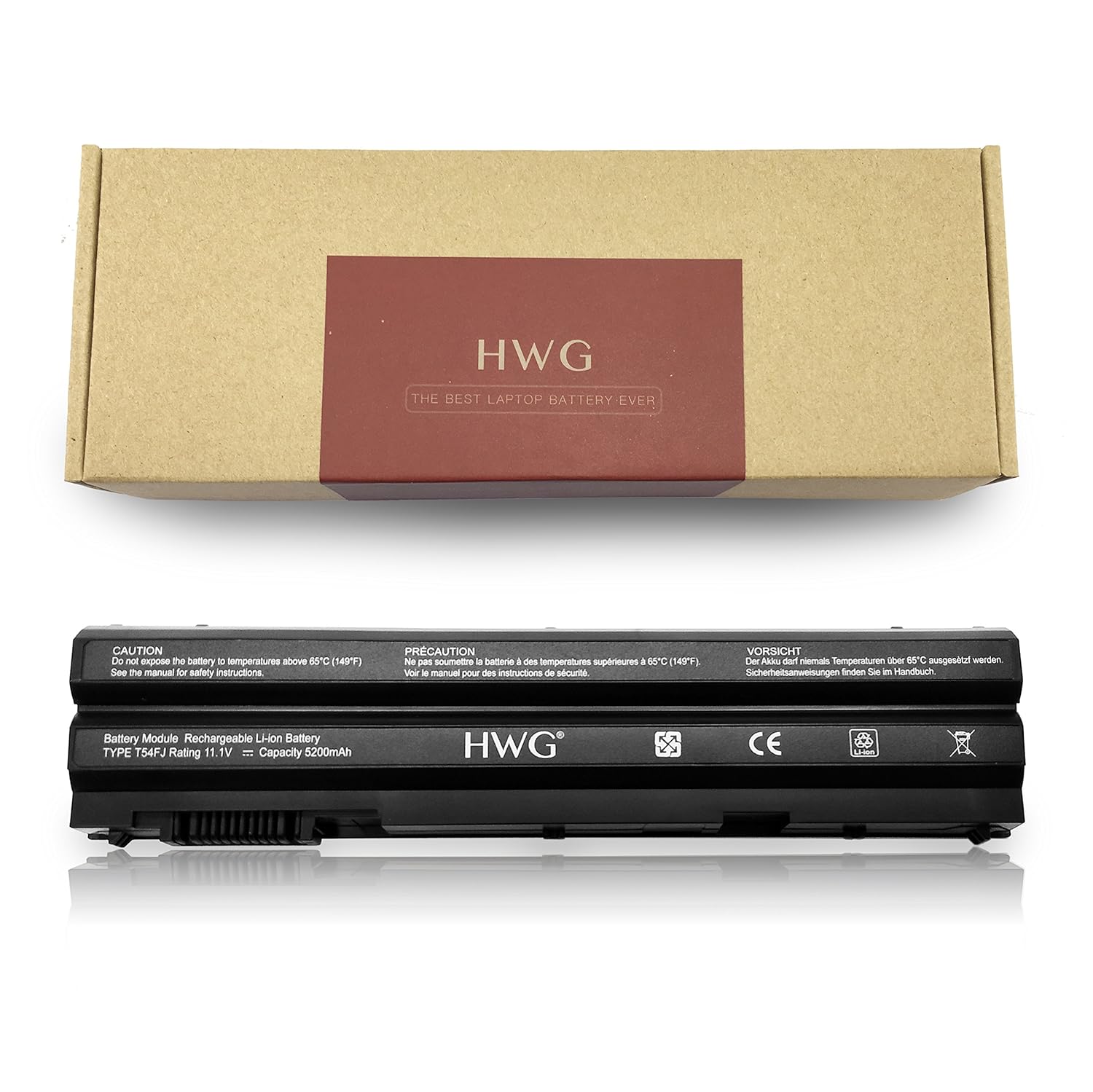 HWG E6420 Battery (6-Cell) Compatible Dell Latitude E6420 E6520 E6530 E5420  E5520 E5430 E5530, Fits P/N: 2P2MJ T54FJ M5Y0X 312-1242 312-1165 PRV1Y  (11.1V ...