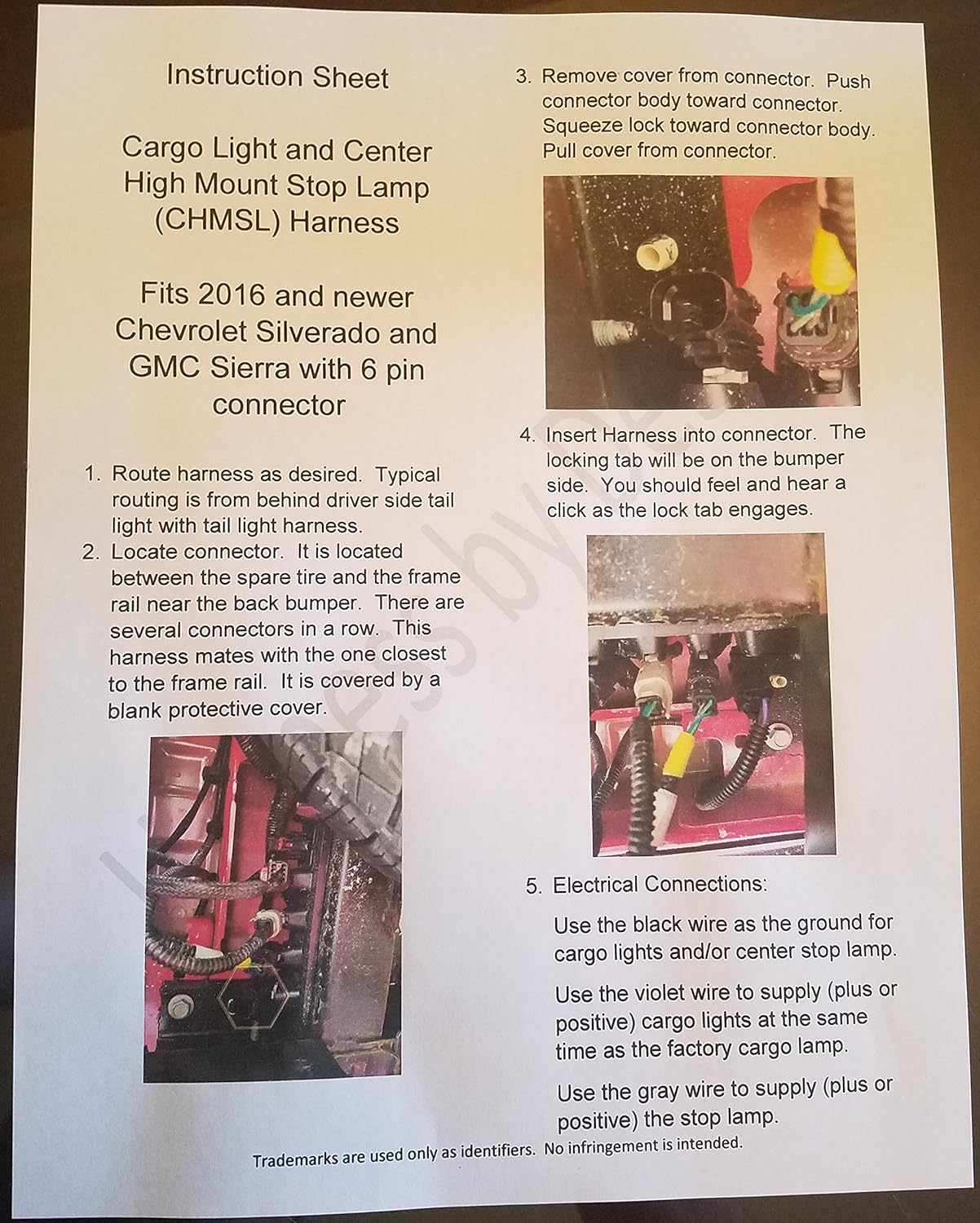 Amazon.com: Silverado Sierra Third Brake Light Cargo Connector CHMSL  Harness (Compare to 23295942 or 23327843): Car Electronics