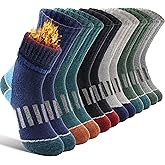 EBMORE Kids Merino Wool Hiking Socks Thermal Winter Warm Thick Boys Toddlers Girls Cushion Crew Socks 6 Pairs
